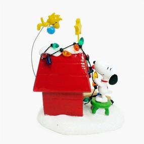img 1 attached to 🏠 Department 56 Peanuts Decoration, Snoopy's Dog House with Woodstock, Christmas Lights, 8-inch, Red