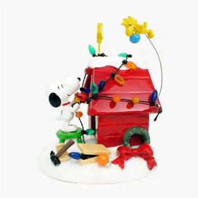 img 3 attached to 🏠 Department 56 Peanuts Decoration, Snoopy's Dog House with Woodstock, Christmas Lights, 8-inch, Red