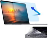 протектор экрана для macbook pro 16 дюймов, антибликовая защита от синего света | новый macbook pro 16 модель a2141 выпуска 2019 года | touch bar и touch id | защита глаз + защита клавиатуры из тпу логотип