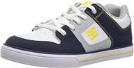 👟 girls' white athletic dc pure elastic skate shoes logo