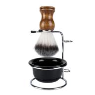 🪒 faleto men's shaving set - stainless steel shaving brush stand holder and bowl for wet shaving logo