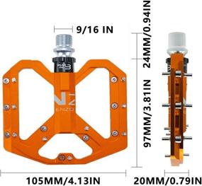 img 2 attached to 🚲 Colorful Aluminum MTB Pedals with 18 Pins for 9/16 BMX & Adult ENZO Mountain Biking