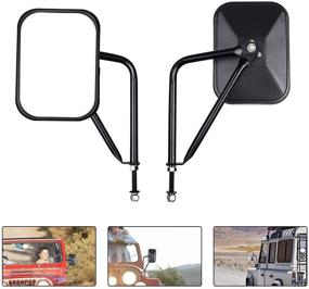 img 3 attached to 🚘 HSZNKJYX Jeep Mirror Doors Off Side View Mirrors - Optimal Fit for Jeep Wrangler JK JL TJ YJ CJ: Shake-proof, Easy & Quick Installation Doors Hinge for Safe & Durable Driving