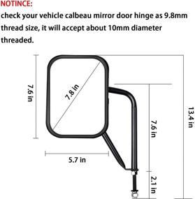 img 2 attached to 🚘 HSZNKJYX Jeep Mirror Doors Off Side View Mirrors - Optimal Fit for Jeep Wrangler JK JL TJ YJ CJ: Shake-proof, Easy & Quick Installation Doors Hinge for Safe & Durable Driving