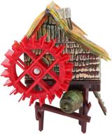 waterwheel hut for fish tank landscaping decoration with pneumatic aeration logo