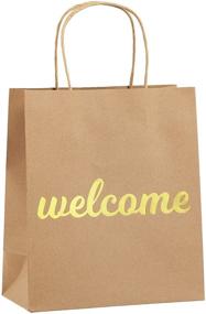 img 4 attached to 🛍️ Premium Quality Kraft Paper Welcome Bags for Wedding Guests - Bulk Pack of 50 - Ideal for Hotel Welcome Bags - Perfect for Presenting Wedding Favors to Guests