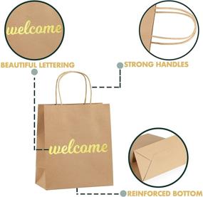 img 2 attached to 🛍️ Premium Quality Kraft Paper Welcome Bags for Wedding Guests - Bulk Pack of 50 - Ideal for Hotel Welcome Bags - Perfect for Presenting Wedding Favors to Guests