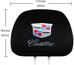 img 3 attached to Lisha 2-Piece Universal Black Car Seat Headrest Cover Compatible For Cadillac Most Models (Embroidery)