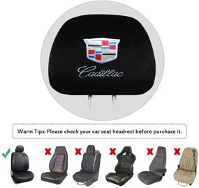 img 1 attached to Lisha 2-Piece Universal Black Car Seat Headrest Cover Compatible For Cadillac Most Models (Embroidery)