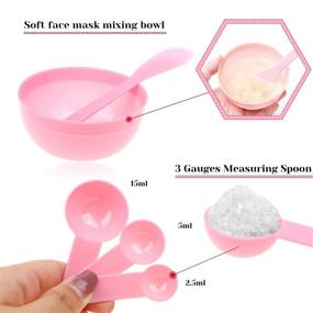 img 2 attached to 🎭 Facial Mask Mixing Set, Anezus 11-Piece DIY Face Mask Mixing Tool Kit with Bowl, Stick, Spatula, Silicone Brush, Spray Bottle, Puff, Soaking Bottle, and Gauges