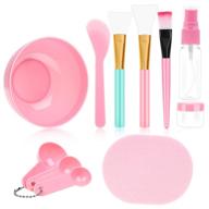 🎭 facial mask mixing set, anezus 11-piece diy face mask mixing tool kit with bowl, stick, spatula, silicone brush, spray bottle, puff, soaking bottle, and gauges logo