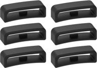 6 pack of fastener loops - 28mm width band keeper for garmin vivoactive hr/forerunner 910xt and fitbit surge bands replacement logo