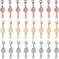 🔗 24 pcs magnetic lobster clasps jewelry extenders – enhance your diy necklace bracelet making with round necklace clasp magnet locking closures in gold, silver, and rose gold logo