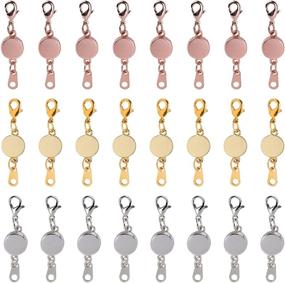 img 4 attached to 🔗 24 PCS Magnetic Lobster Clasps Jewelry Extenders – Enhance Your DIY Necklace Bracelet Making with Round Necklace Clasp Magnet Locking Closures in Gold, Silver, and Rose Gold