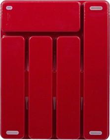 img 1 attached to 🍴 Glad Plastic Cutlery Drawer Organizer, 5-Compartment, Red