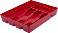 🍴 glad plastic cutlery drawer organizer, 5-compartment, red логотип