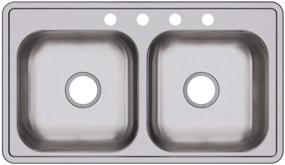 img 4 attached to Elkay D233194 Dayton Stainless Steel Sink - Double Bowl Drop-in for Effortless Kitchen Organization