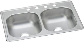 img 2 attached to Elkay D233194 Dayton Stainless Steel Sink - Double Bowl Drop-in for Effortless Kitchen Organization