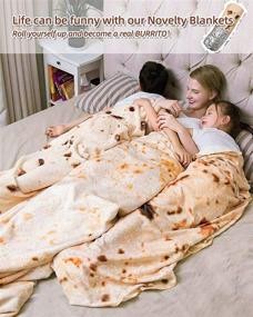 img 3 attached to RAINBEAN Burrito Tortilla Blankets: A Hilarious Gift for Family and Friends! Soft and Fuzzy 71 inch Food Wrap Blanket Perfect for Adults, Kids, and Teens during Christmas - Ideal White Elephant Present