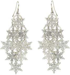 img 1 attached to Glitter Snowflake Christmas Earrings - Lux Accessories Xmas Dangles