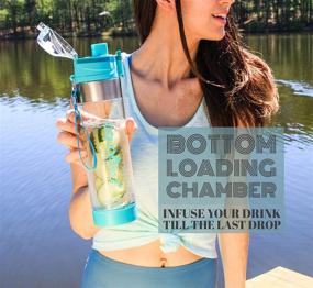 img 1 attached to 🍓 Top-Quality Bottom Loading Fruit Infuser Water Bottle Bundle with Bottle Brush, Insulating Sleeve & Infusion Recipe eBook - Leak Proof, Sweat Proof & BPA-Free (Teal)