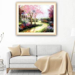 img 2 attached to 🖼️ 12x16inch Full Drill Crystal Rhinestone DIY 5D Diamond Painting Kit for Adults - Cherry Blossoms Theme, Cross Stitch Arts Craft for Home Wall Decoration