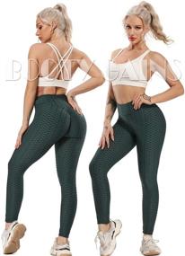 img 3 attached to 🩳 SEASUM Women's High-Waist Yoga Pants for Tummy Control and Slimming, Booty Enhancing Leggings for Workout, Running, and Butt Lift - Comfortable Tights