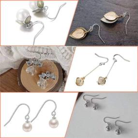 img 3 attached to 👂 Hypoallergenic Sterling Silver Earring Hooks: 100Pcs Ball Dot Ear Wires + Fish Hooks. Includes 100Pcs Clear Rubber Earring Backs for DIY Jewelry Making