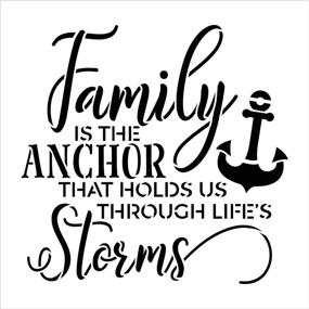 img 2 attached to 🏡 Family Anchor Stencil by StudioR12: DIY Modern Country Farmhouse Home Decor, Inspirational Cursive Word Art - Craft & Paint Wood Sign. Reusable Mylar Template in Various Sizes (8 x 8 inch)