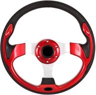 yehicy 14inch golf cart steering wheel 6 hole universal pattern for golf cart ezgo club car and yamaha (red) logo