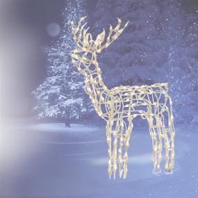 img 2 attached to 🦌 Brite Star 48" Lighted and Animated Buck Deer Christmas Yard Art - Clear Lights - Make your Holidays Shine!