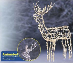 img 1 attached to 🦌 Brite Star 48" Lighted and Animated Buck Deer Christmas Yard Art - Clear Lights - Make your Holidays Shine!