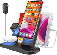 ultimate 3-in-1 wireless charger dock: apple airpods 2/pro, iphone 11/11 pro max/x/xs/xr/8/8 plus, apple watch series 5/4/3/2/1 compatible logo