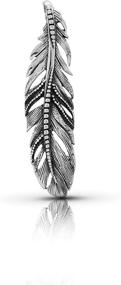 img 2 attached to 🪶 Exquisite Big Feather Pendant: Authentic Native American Sterling Silver Bohemian Jewelry