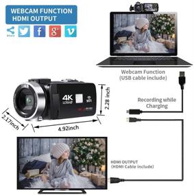 img 1 attached to 🎥 4K Camcorder with Microphone | Digital Video Recorder for YouTube Vlogging | WiFi Camera 48.0MP Webcam | Live Streaming Compatible | KOMERY Video Camera 16X Digital Zoom with Remote Control