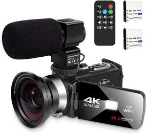 img 4 attached to 🎥 4K Camcorder with Microphone | Digital Video Recorder for YouTube Vlogging | WiFi Camera 48.0MP Webcam | Live Streaming Compatible | KOMERY Video Camera 16X Digital Zoom with Remote Control