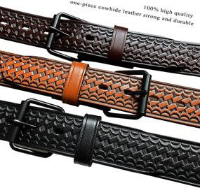 img 2 attached to Utility Uniform Roller Leather Basketweave Men's Accessories in Belts