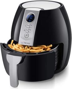 img 4 attached to 🍗 Ultrean 4.2 Quart Electric Hot Air Fryer with LCD Digital Screen and Nonstick Frying Pot - Oilless Cooker, ETL/UL Certified, 1-Year Warranty, 1500W (Black)