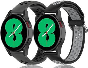 img 4 attached to Силиконовые ремешки для Samsung Galaxy Watch 4 и Watch 3 Series - комплект из 2 штук.