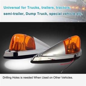 img 2 attached to Enhance Your Truck's Aesthetics with Partsam 5X Amber Cab Marker Top Roof Running Lights - Perfect Fit for Kenworth/Peterbilt/Freightliner/Mack/Western Star Truck Trailer