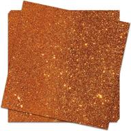 🧡 crafasso 12x12 300gms heavy glitter cardstock, 15 sheets – premium orange sparkle logo