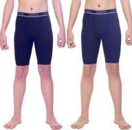 🩲 leao youth boys compression shorts 2-pack: performance athletic underwear for sports activities - boxer briefs logo