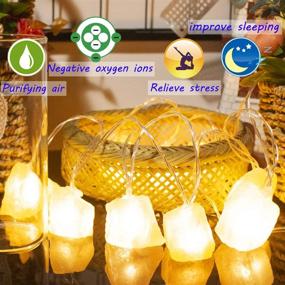 img 2 attached to Himalayan Salt String Lights Remote Control (8 Modes) with 3 AA Batteries - Natural Salt Block 10 LED Thanksgiving Christmas Party Décor Gift for Friend