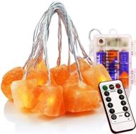 himalayan salt string lights remote control (8 modes) with 3 aa batteries - natural salt block 10 led thanksgiving christmas party décor gift for friend логотип