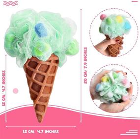 img 3 attached to 🍦 Щетка для тела Мороженое: 4-штучная губка для ванны и душа для пилинга, мужчины и женщины, для спа и душа.