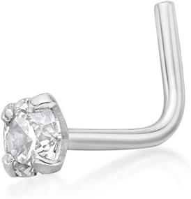 img 2 attached to White Gold Cubic Zirconium L Shape Women's Jewelry