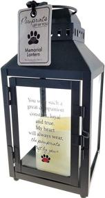 img 4 attached to Pawprints Left by You Memorial 🐾 Gifts: Black Metal Lantern with Pawprint Design