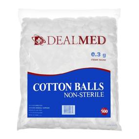 img 4 attached to 🔒 Dealmed Cotton Balls – 500 Count Medium Non-Sterile Bag with Zip-Lock: Ideal for Skin Prep, Wound Cleansing, and DIY