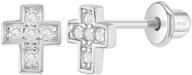 💎 sterling silver cross earrings: stunning jewelry for girls logo