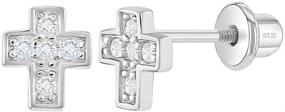 img 4 attached to 💎 Sterling Silver Cross Earrings: Stunning Jewelry for Girls